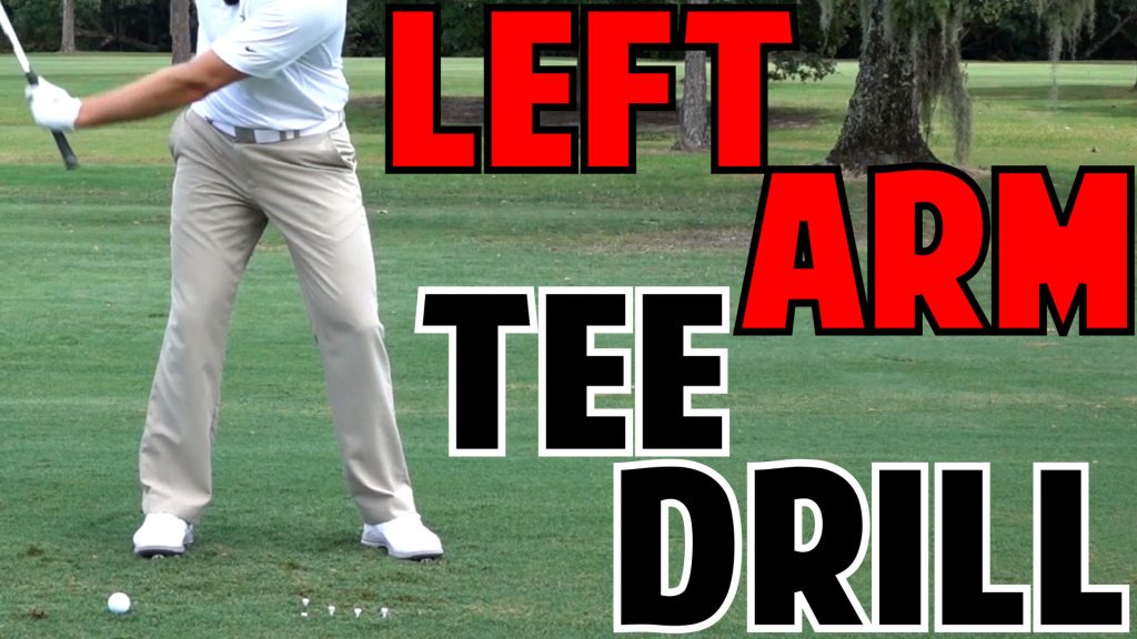 How to Hit Flush Golf Shots Left Arm Tee Drills • Top Speed Golf