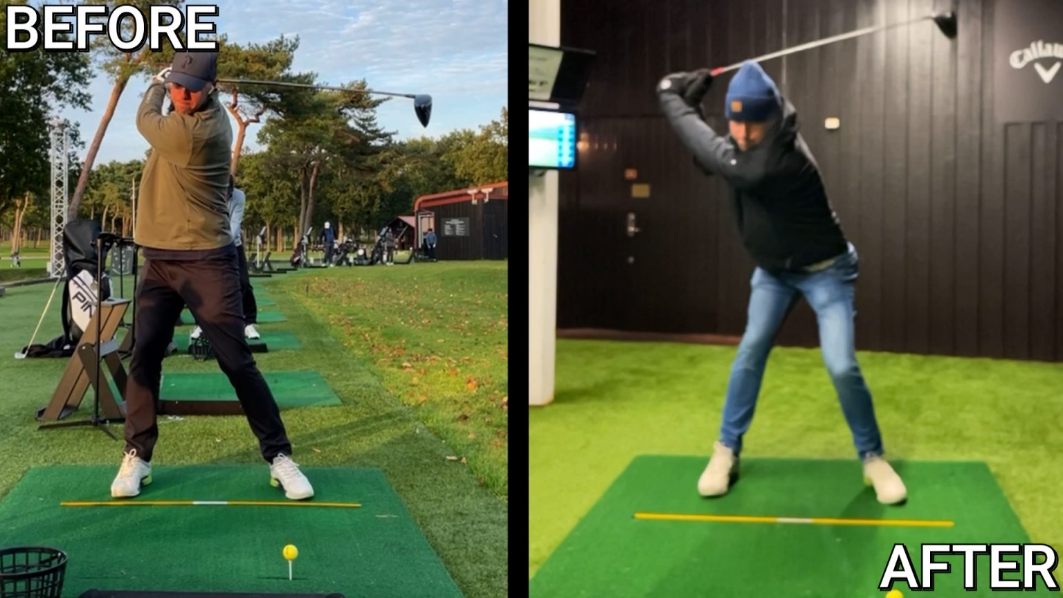 Drill To Fix Your Hip Sway Student Before/After • Top Speed Golf