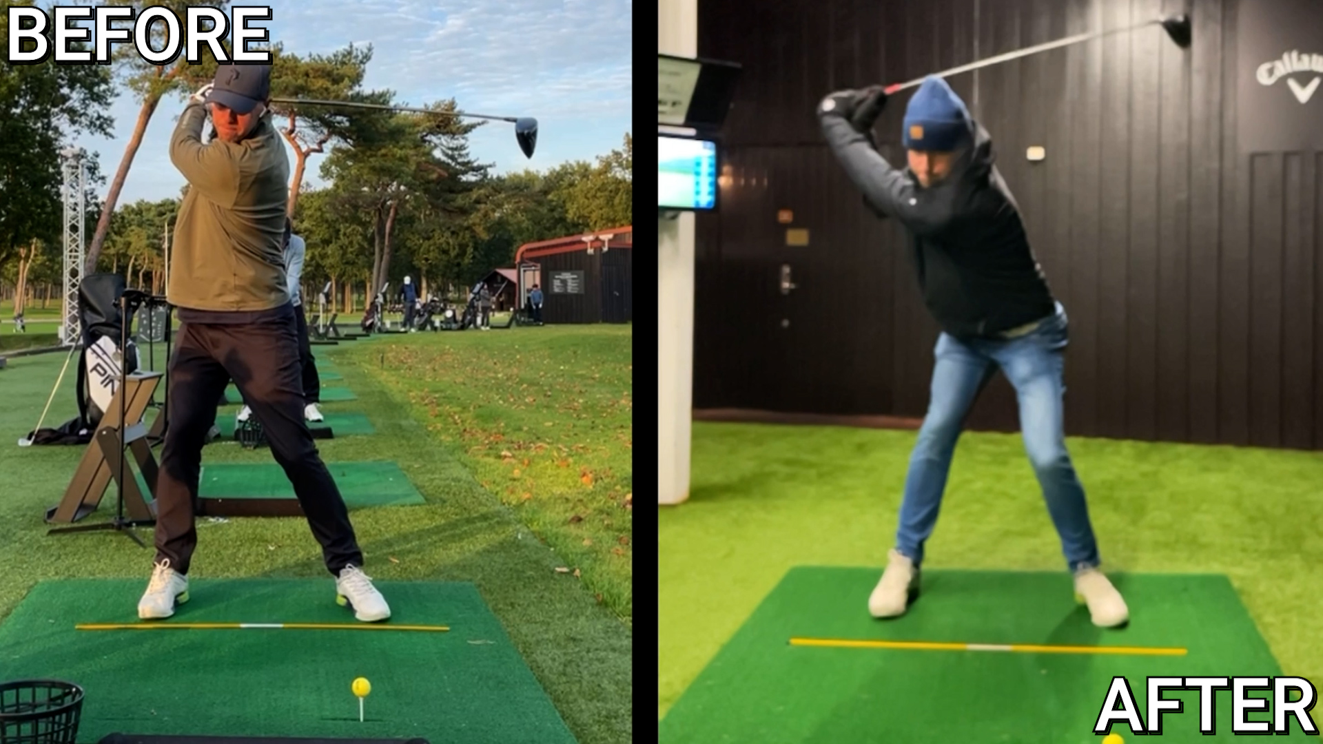 Drill To Fix Your Hip Sway Student Before/After • Top Speed Golf