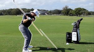 How To Finally Shallow The Golf Club - The 2 Stick Drill1