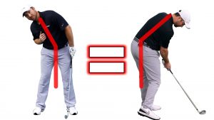 The Easiest Way to Stop Standing Up In The Golf Swing - Stay In Posture Trick