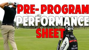 pre-program performance sheet